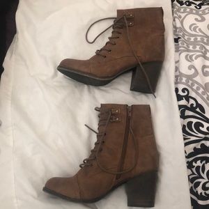 Madden Girl Heeled combat boots barely worn